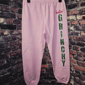 Kids Pink Sweatpants Pink SEQUIN SPARKLY Grinch girls xl pants Joggers christmas